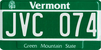 VT license plate JVC074