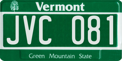 VT license plate JVC081