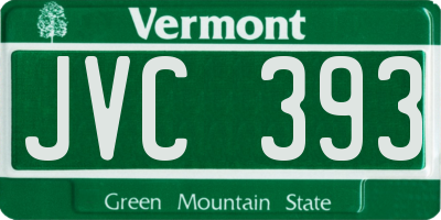 VT license plate JVC393