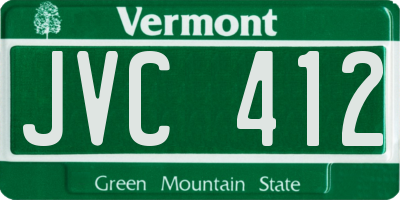 VT license plate JVC412