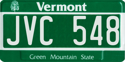 VT license plate JVC548