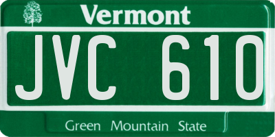 VT license plate JVC610