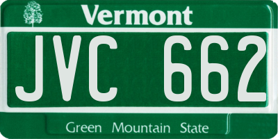 VT license plate JVC662