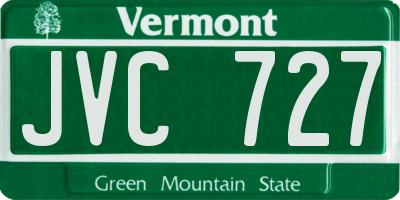 VT license plate JVC727