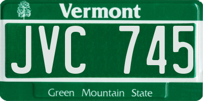 VT license plate JVC745