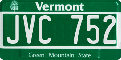 VT license plate JVC752