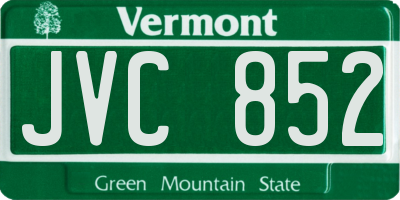 VT license plate JVC852