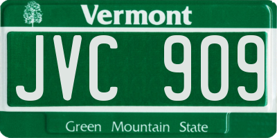 VT license plate JVC909