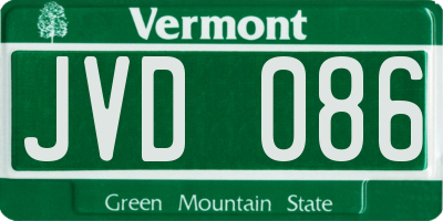 VT license plate JVD086
