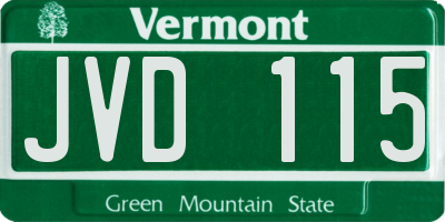 VT license plate JVD115