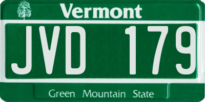 VT license plate JVD179