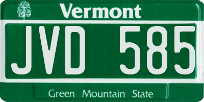 VT license plate JVD585
