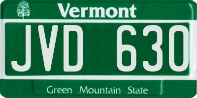 VT license plate JVD630