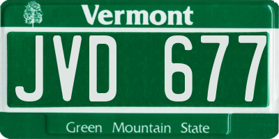 VT license plate JVD677