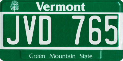 VT license plate JVD765