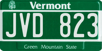 VT license plate JVD823