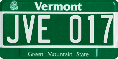 VT license plate JVE017