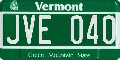 VT license plate JVE040