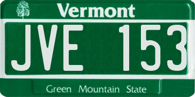 VT license plate JVE153