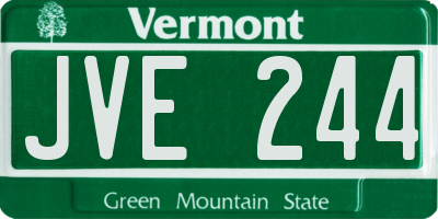 VT license plate JVE244