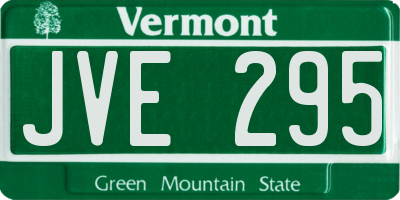 VT license plate JVE295