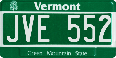 VT license plate JVE552