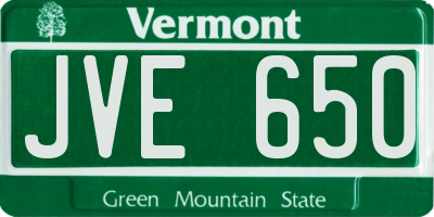 VT license plate JVE650