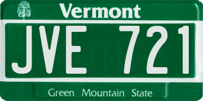 VT license plate JVE721