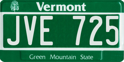VT license plate JVE725