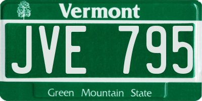 VT license plate JVE795