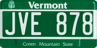 VT license plate JVE878