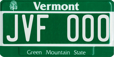 VT license plate JVF000