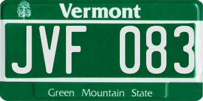 VT license plate JVF083