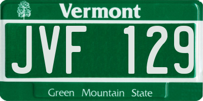 VT license plate JVF129