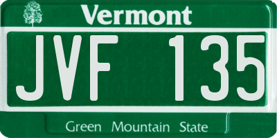 VT license plate JVF135