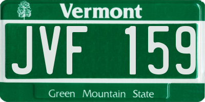 VT license plate JVF159