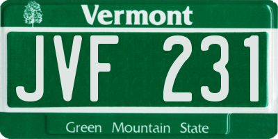 VT license plate JVF231