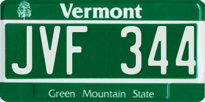 VT license plate JVF344