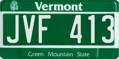 VT license plate JVF413