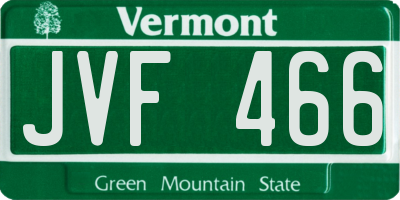 VT license plate JVF466