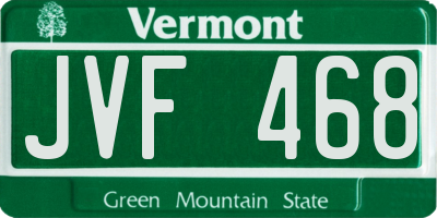 VT license plate JVF468