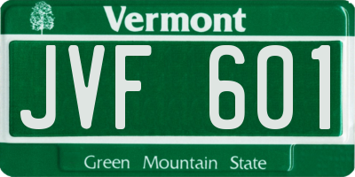 VT license plate JVF601