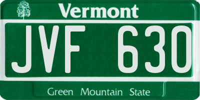 VT license plate JVF630