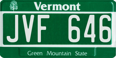 VT license plate JVF646