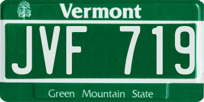 VT license plate JVF719
