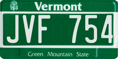VT license plate JVF754