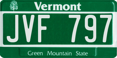 VT license plate JVF797