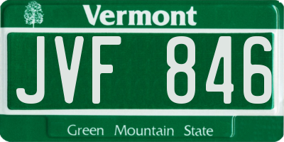VT license plate JVF846