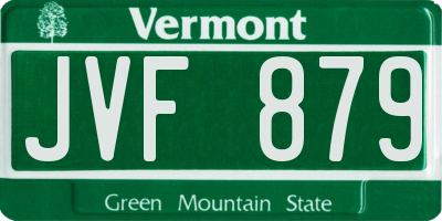 VT license plate JVF879