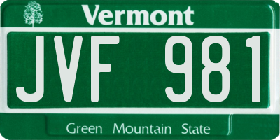 VT license plate JVF981